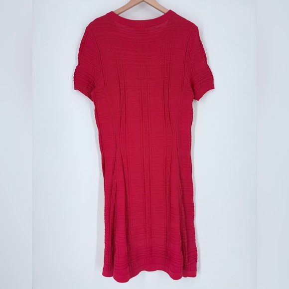 Kate Spade New York Red Knit Textured Fit & Flare Midi Dress - Picture 7 of 11